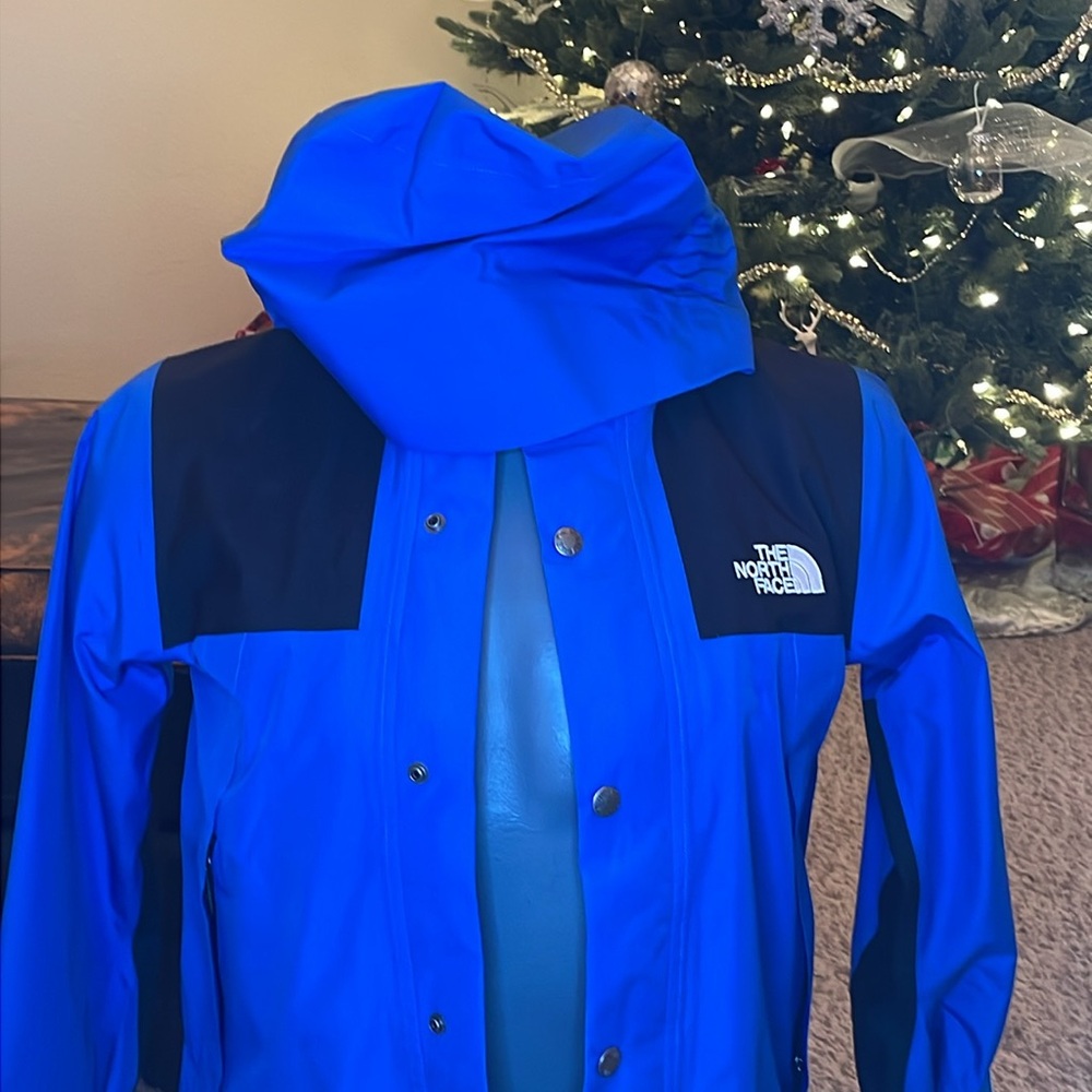 The North Face Vibrant Blue and Black Hooded Gore-Tex Jacket